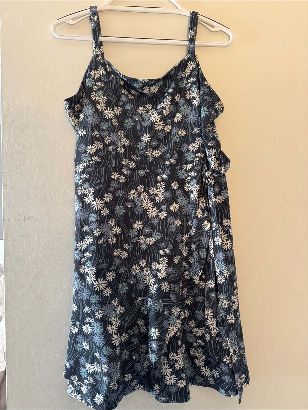 SO Navy Floral Tie-Side Sundress